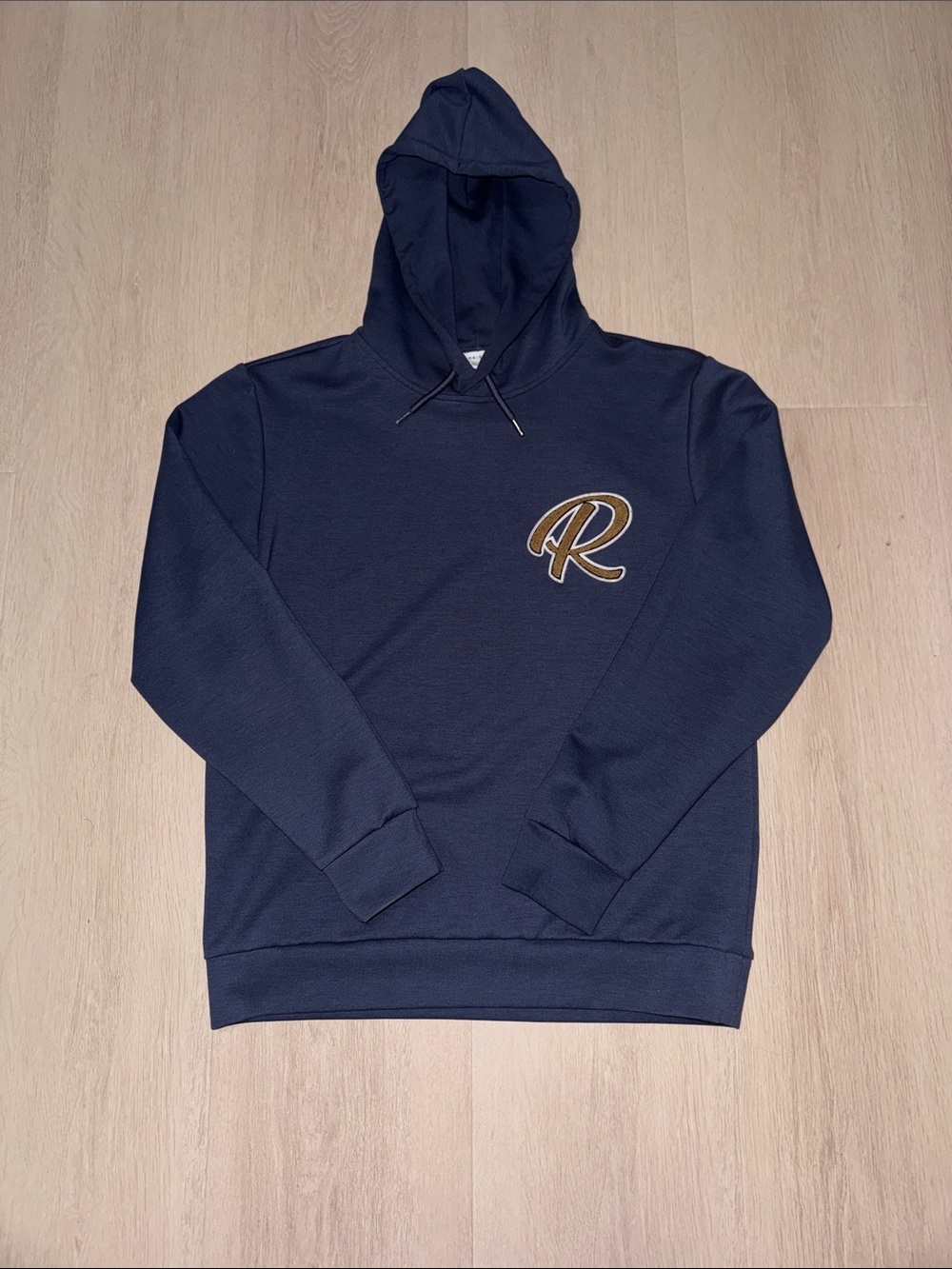 Reiss Men's Navy Hooded Pullover Stylish Sweatshirt with Chest 'R' Accent